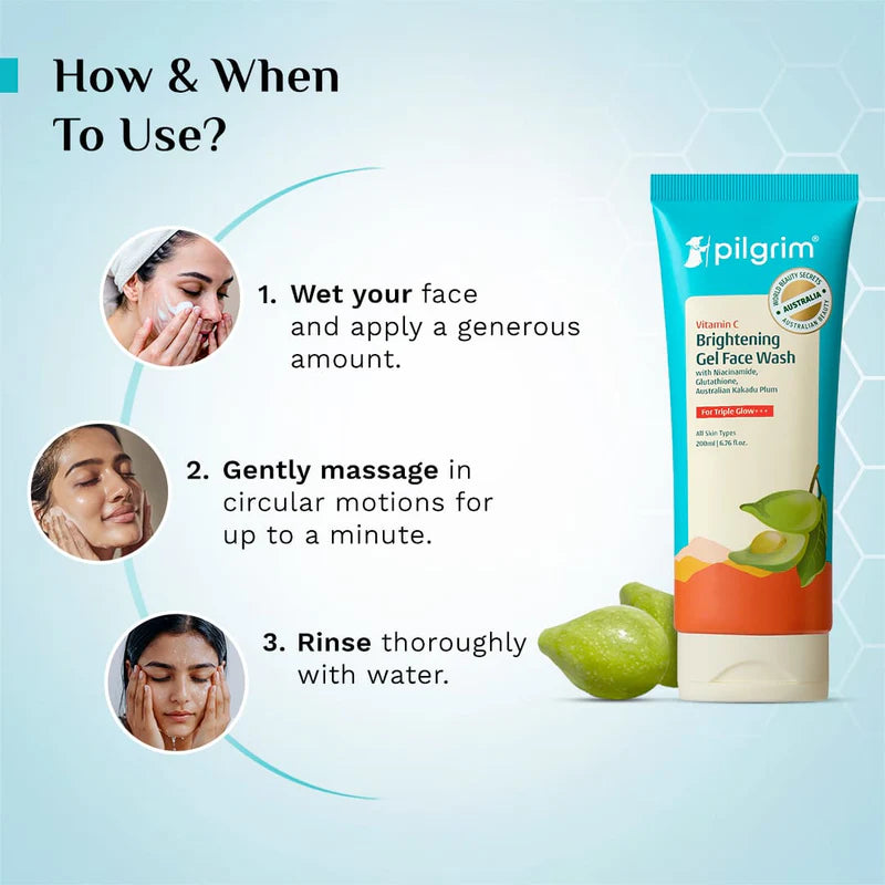 Vitamin C Brightening Gel Face Wash - Pack of 2