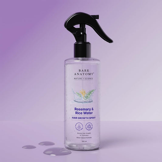Nature x Science Rosemary Water Spray for Hair Growth & Hair Thickness with Rice Water | 100% Natural Extract | Soft & Smooth Hair | Controls Hairfall & Adds Shine | Non-Greasy & Fast Absorbing | 200 ml