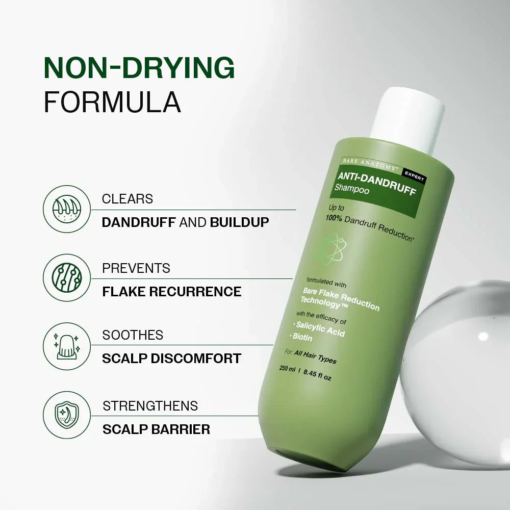 Pack of 2 Anti Dandruff Shampoo with Salicylic Acid, Piroctone Olamine & Biotin - 250ml