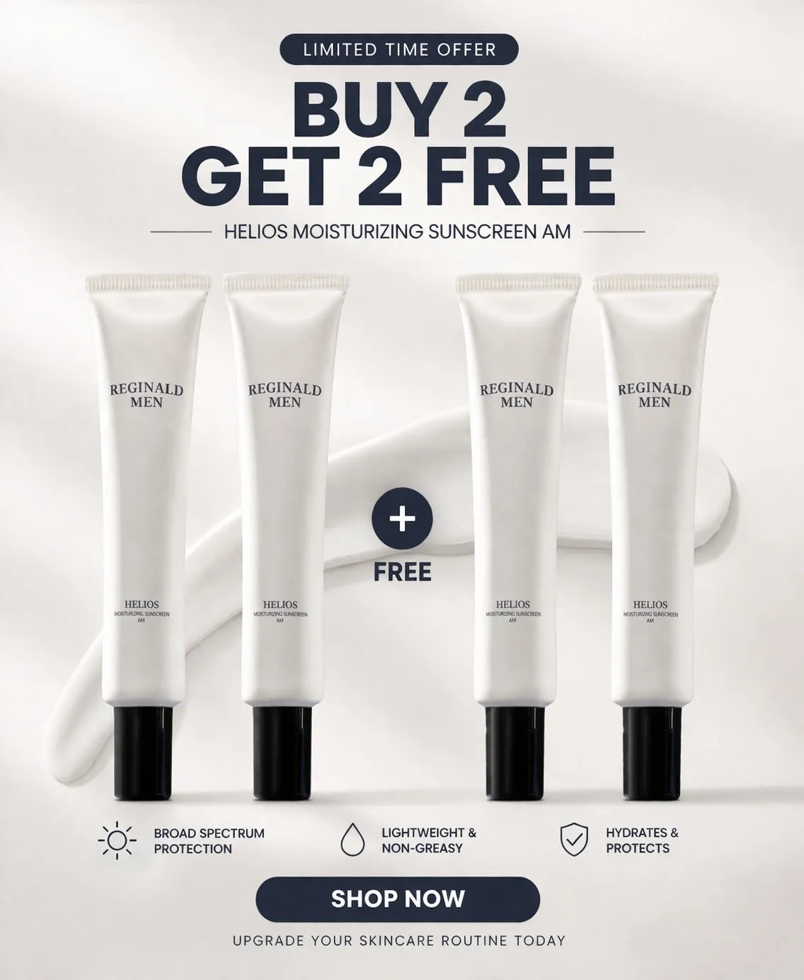 Buy 2 Get 2 Free Reginald Men SPF 50+ PA++++ Sunscreen (100g)